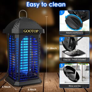 GOOTOP Bug Zapper Outdoor, Electric Mosquito Zapper, Fly Traps, Fly Zapper, Mosquito Killer Indoor 3 Prong Plug, 90-130V, ABS Plastic Outer