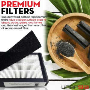 VNAF93 2 Sets T500 True HEPA Filter And Carbon Pre Filter Replaces TF-60 / TF60-MP TF60 Filter Compatible With Alen T500 Tower Air Purifier