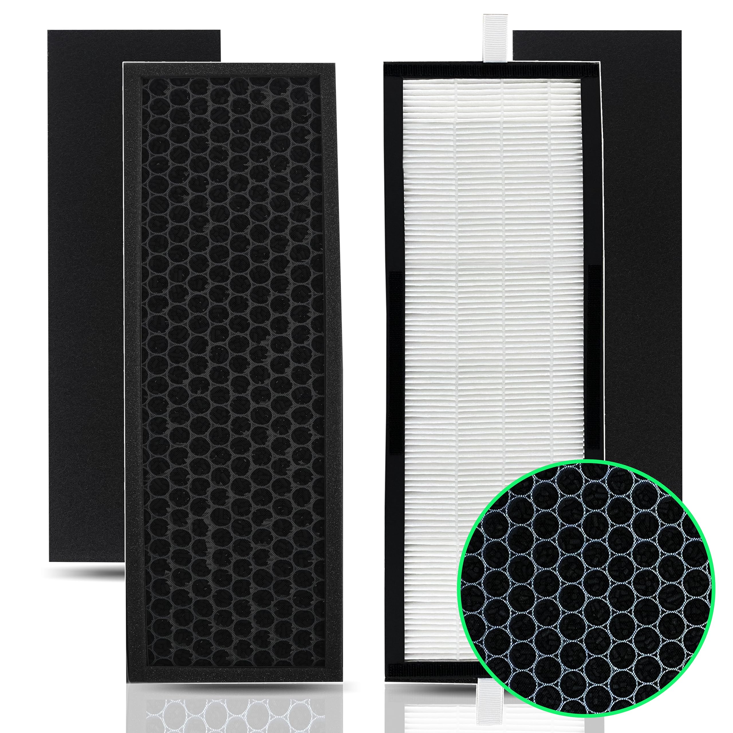 VNAF93 2 Sets T500 True HEPA Filter And Carbon Pre Filter Replaces TF-60 / TF60-MP TF60 Filter Compatible With Alen T500 Tower Air Purifier