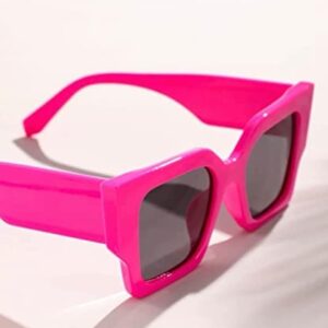 SORVINO Trendy Square Sunglasses for Women Ladies Square Oversized Frame Sun Glasses Hot Pink Black Sunnies