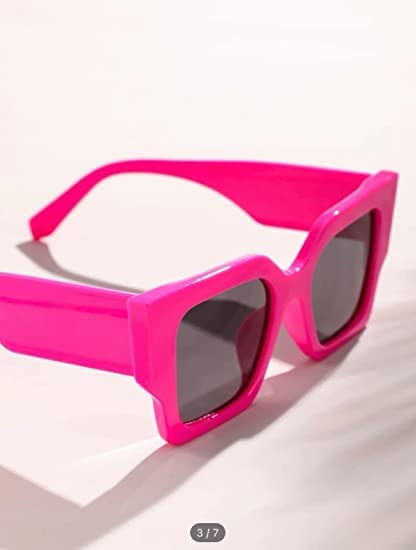 SORVINO Trendy Square Sunglasses for Women Ladies Square Oversized Frame Sun Glasses Hot Pink Black Sunnies