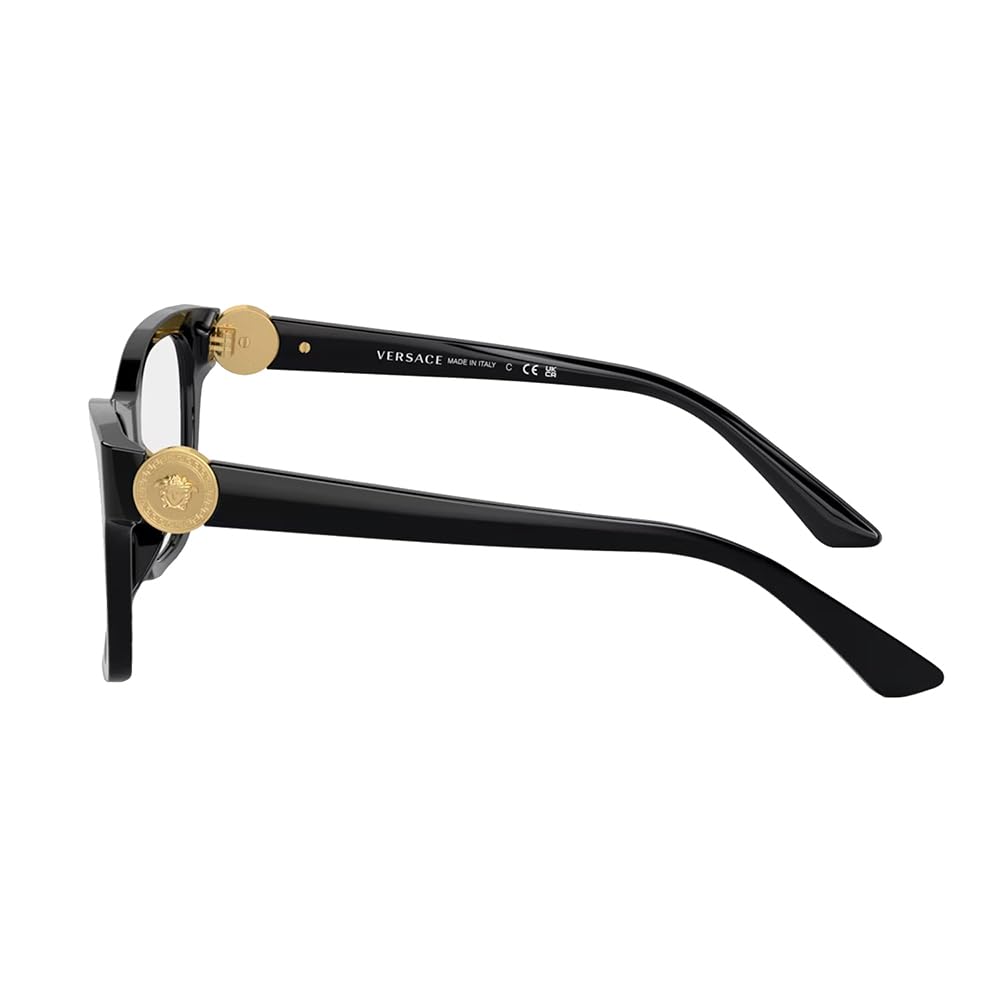 Versace VE 3341U GB1 Black Plastic Cat-Eye Eyeglasses 52mm