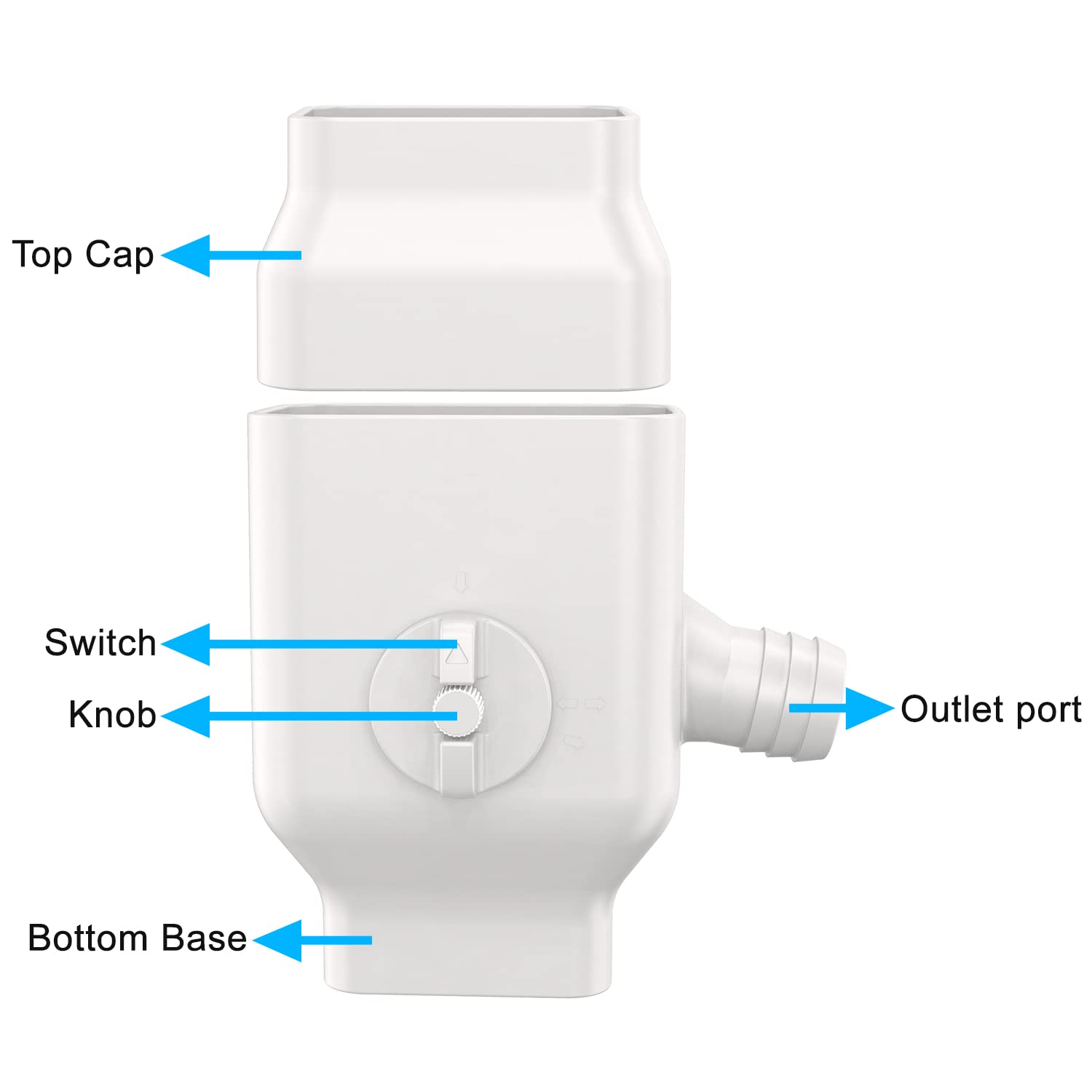 Prestantious Gutter Downspout Diverter Rainwater Diverter, Rainwater Collection System with Adjustable Valve, Fits for 2”x3”Standard Downspout, Diverts Water into Rain Barrel, 4ft. 1-1/4”Hose