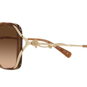 Coach HC8372BU Universal Fit Sunglasses, Brown Gradient/Brown Gradient, 58 mm