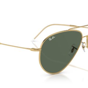 Ray-Ban RBR0101S Aviator Reverse Sunglasses, Gold/Dark Green, 62 mm