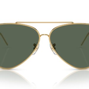 Ray-Ban RBR0101S Aviator Reverse Sunglasses, Gold/Dark Green, 62 mm