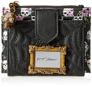 betsey johnson spider bifold wallet, black