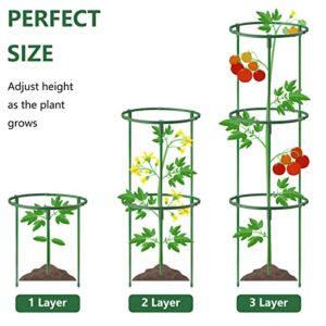 12Packs Plant Support Stakes Half Round Plant Stakes for Indoor Plants, Stackable 3 Tier Garden Flower Support, Plant Cages for Tomato,Monstera, Peony, Hydrangea, Climbing Plants