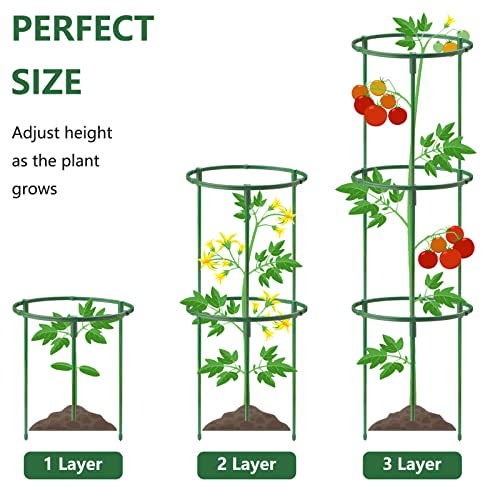 12Packs Plant Support Stakes Half Round Plant Stakes for Indoor Plants, Stackable 3 Tier Garden Flower Support, Plant Cages for Tomato,Monstera, Peony, Hydrangea, Climbing Plants