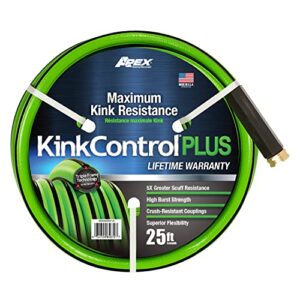 kink control plus water hose 25ft - high burst strength and superior flexibility garden hoses, outdoor hose with kink resistance, triple frame technology, made in usa.