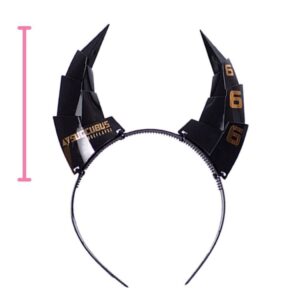 MOEFLAVOR Cyber Succubus Headband | Devil Horns Kawaii Anime Cyberpunk Head Band Matches Any Halloween and Cosplay Costume