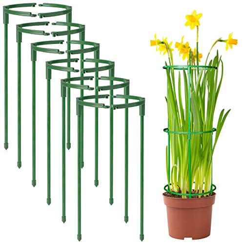 12Packs Plant Support Stakes Half Round Plant Stakes for Indoor Plants, Stackable 3 Tier Garden Flower Support, Plant Cages for Tomato,Monstera, Peony, Hydrangea, Climbing Plants