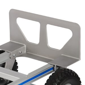 Hand Truck Dolly, Industrial Strength Heavy Duty Aluminum Dolly Cart for Moving - 440 Pound Capacity - 9.8" Rubber Wheels (Silver, 440 LB Capacity)