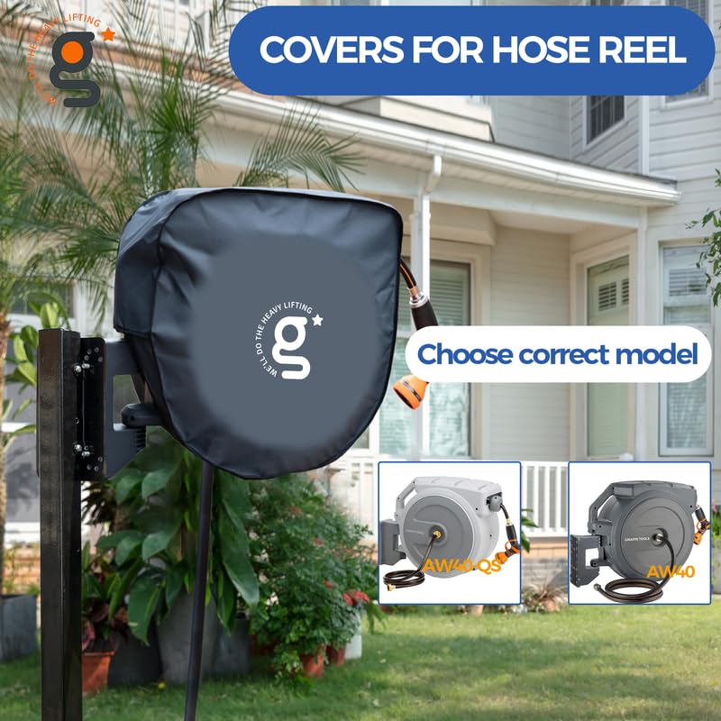 Giraffe Tools AW40 Garden Hose Reel Cover UV Resistant, Waterproof and Anti-Fading Cover for Water Hose Reel