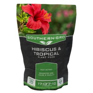 southerngro hibiscus & tropical plant food 4lb. bag (17-07-10 5.8% s 1.95% mg 1.5% fe .26% mn .26% zn .05% cu)