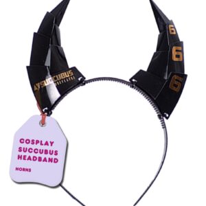 MOEFLAVOR Cyber Succubus Headband | Devil Horns Kawaii Anime Cyberpunk Head Band Matches Any Halloween and Cosplay Costume