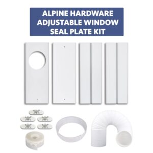 Alpine Hardware Portable Air Conditioner Window Kit with Coupler Adjustable Window Seal for AC Unit, Sliding AC Vent Kit for Exhaust Hose, Universal for Ducting with 5.9 Inches Diameter