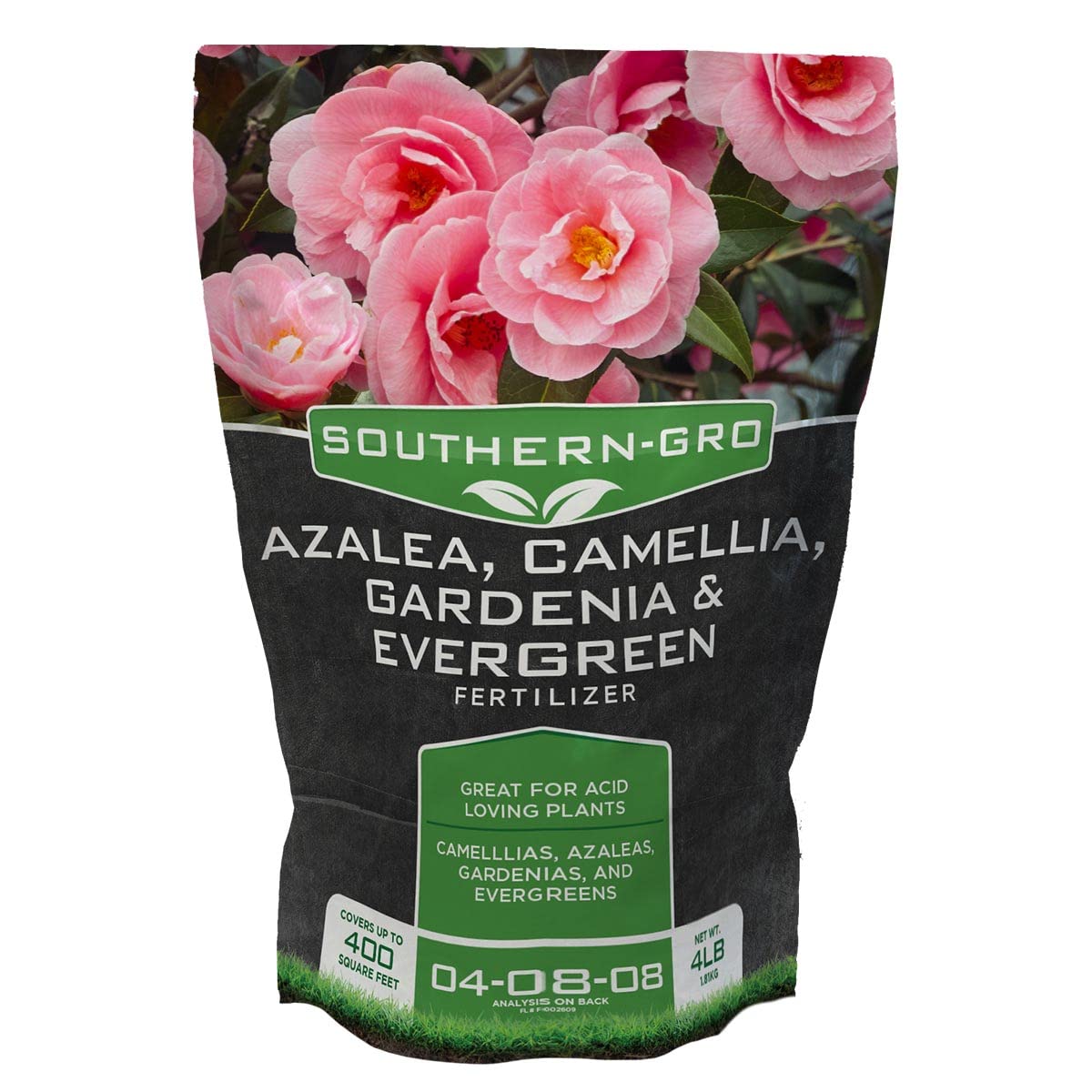 SouthernGRO Azaleas, Camellia, Gardenia Fertilizer 04-08-08 – 4lb Bag for Healthier Plants, Greener Foliage, Deep Root Growth – Premium Quality Lawn, Garden, Food Plot Nutrition Booster