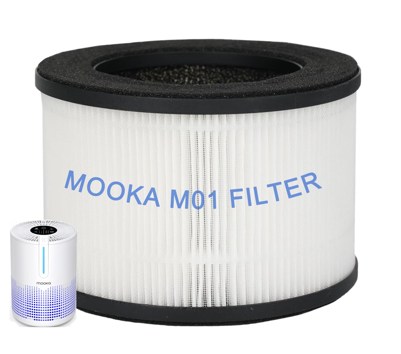 MOOKA Genuine True H13 HEPA Air Filters Replacement for M01 Purifier, Removes Dust, Smoke, Odor, Dander, Pollen, 1 Pack