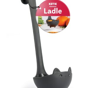 NEW!! Katie Cat Soup Ladle by OTOTO - Halloween Gifts Black Cat, Gothic Gifts, Gifts for Cat Lovers - Spooky Cat Gift, Cute Kitchen Accessories, Funny Kitchen Gadgets, Fun Gifts (Katie Cat, Black)