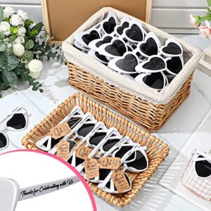 Vabean 50 Pcs Wedding Bridal Sunglasses Party Favors for Guests Bulk Heart Shaped Sunglasses Bachelorette Sunglasses Favors Gift (White)