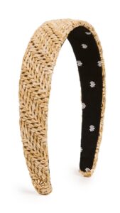 lele sadoughi women's raffia bessette headband, natural, tan, one size