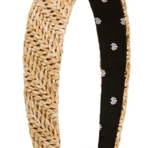 Lele Sadoughi Women's Raffia Bessette Headband, Natural, Tan, One Size