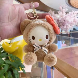 Sicpfuj Cute Plush Keychain for Women Girls, 5" Lovely Keychain Decorative Accessories, Purse Bag Backpack Charm