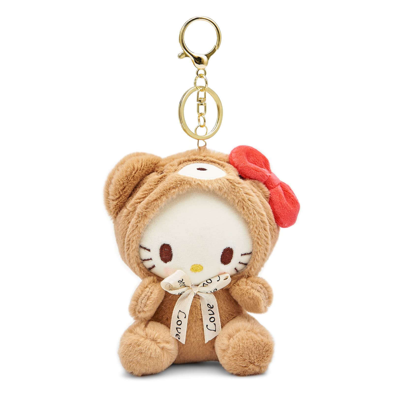 Sicpfuj Cute Plush Keychain for Women Girls, 5" Lovely Keychain Decorative Accessories, Purse Bag Backpack Charm