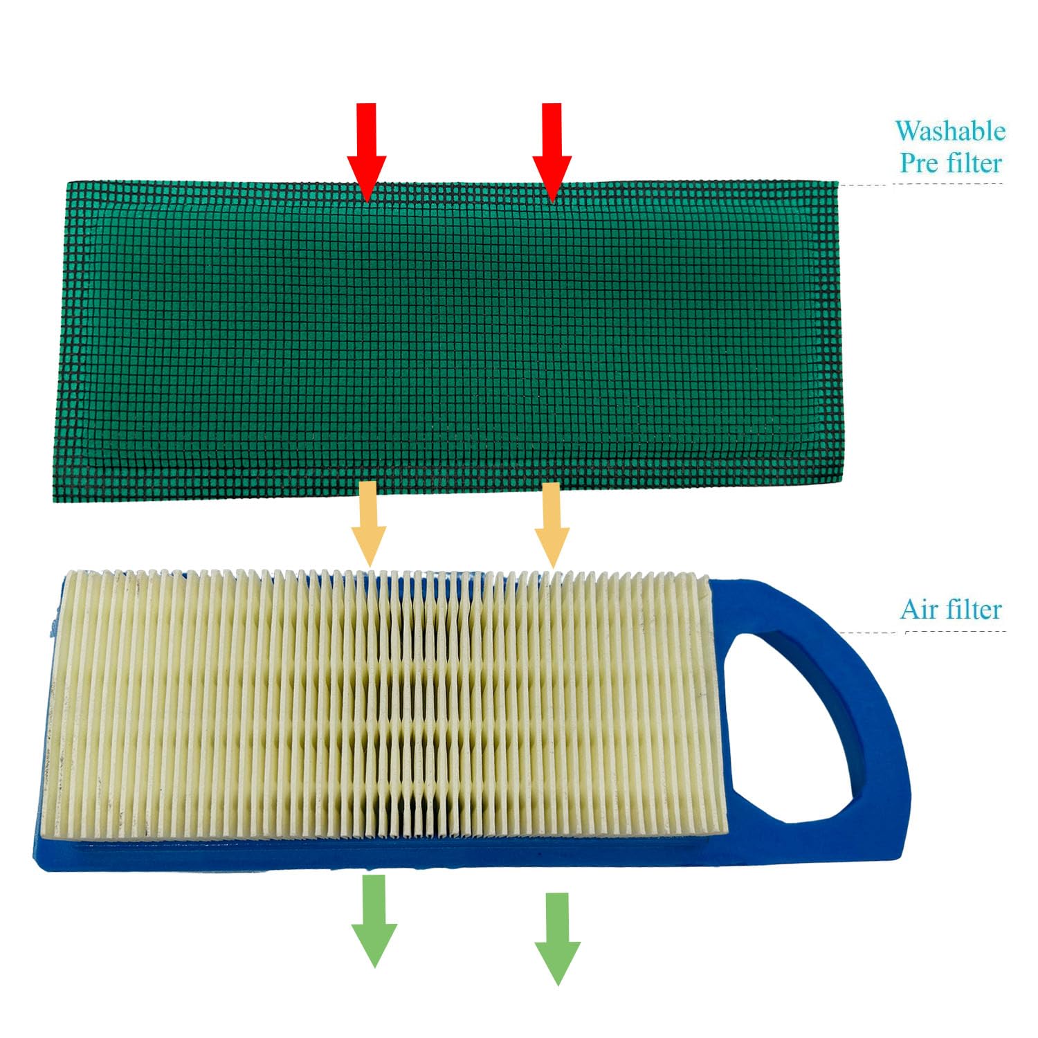 Dosens 697153 Air Filter Compatible with Briggs and Stratton 698083 795115 697014 697014 697634 697153 794422 795115 797008 GY20573 M149171 Craftsman LT2000 LT1000 John Deere gy20573 2 Pack