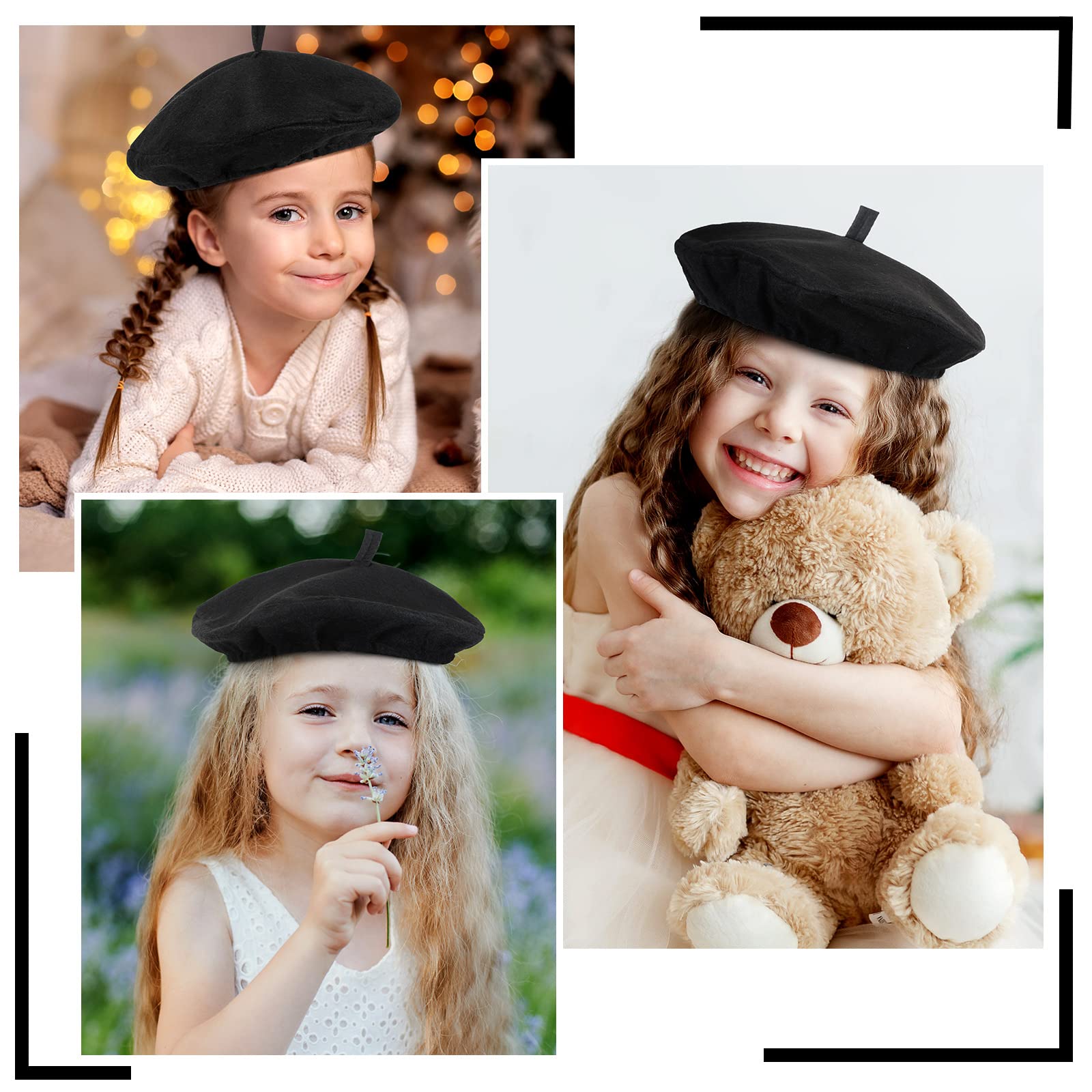 Mepase 20 Pieces Berets for Children French Paris Themed Party Decor Beret Painters Hat Kids Pumpkin Beret (Black)