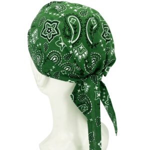 Cotton Doo Rags Skull Bandana Motorcycle Dew Rags Head Wrap Cycling Sweat Hard Helmet Liner Paisley Chef Hats Do Rag Welder Welding Rag Caps for Men and Women (Paisley Pack)