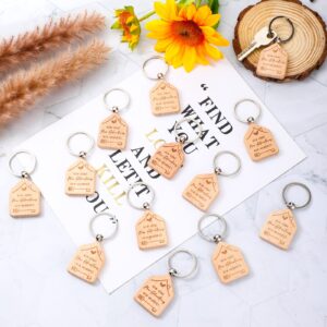 Inbagi 100 Pieces Home Keychain Bulk House Design Keychain Small House Shaped Keychains 2024 Welcome Home Keychain Gifts Homeowner Engraved Wooden Key Tag for Family Client Home Buyer Customer