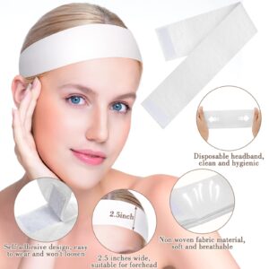 Sublaga 40 Pack Spa Headband for Women Disposable Skincare Headbands for Facials Esthetician Supplies Esthetician Headbands Stretch Headbands for Women's Hair (40pcs white)