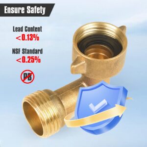 JuKonn,90 Degree Hose Elbow, Garden Hose Elbow For RV Water Hoses, 3/4" Solid Brass Hose Connect, Residential Outdoor Faucets, Rv Freshwater Hoses &Fittings 2 Pack