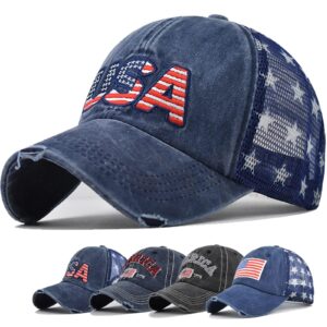 american flag baseball cap for men women 4th of july adjustable embroidery washed distressed cotton usa trucker dad hat