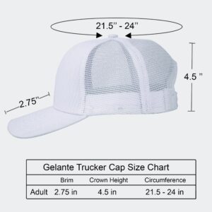 Gelante Mesh Trucker Baseball Cap Structured Front Panel Wholesale LOT 12 Pack TR001 White