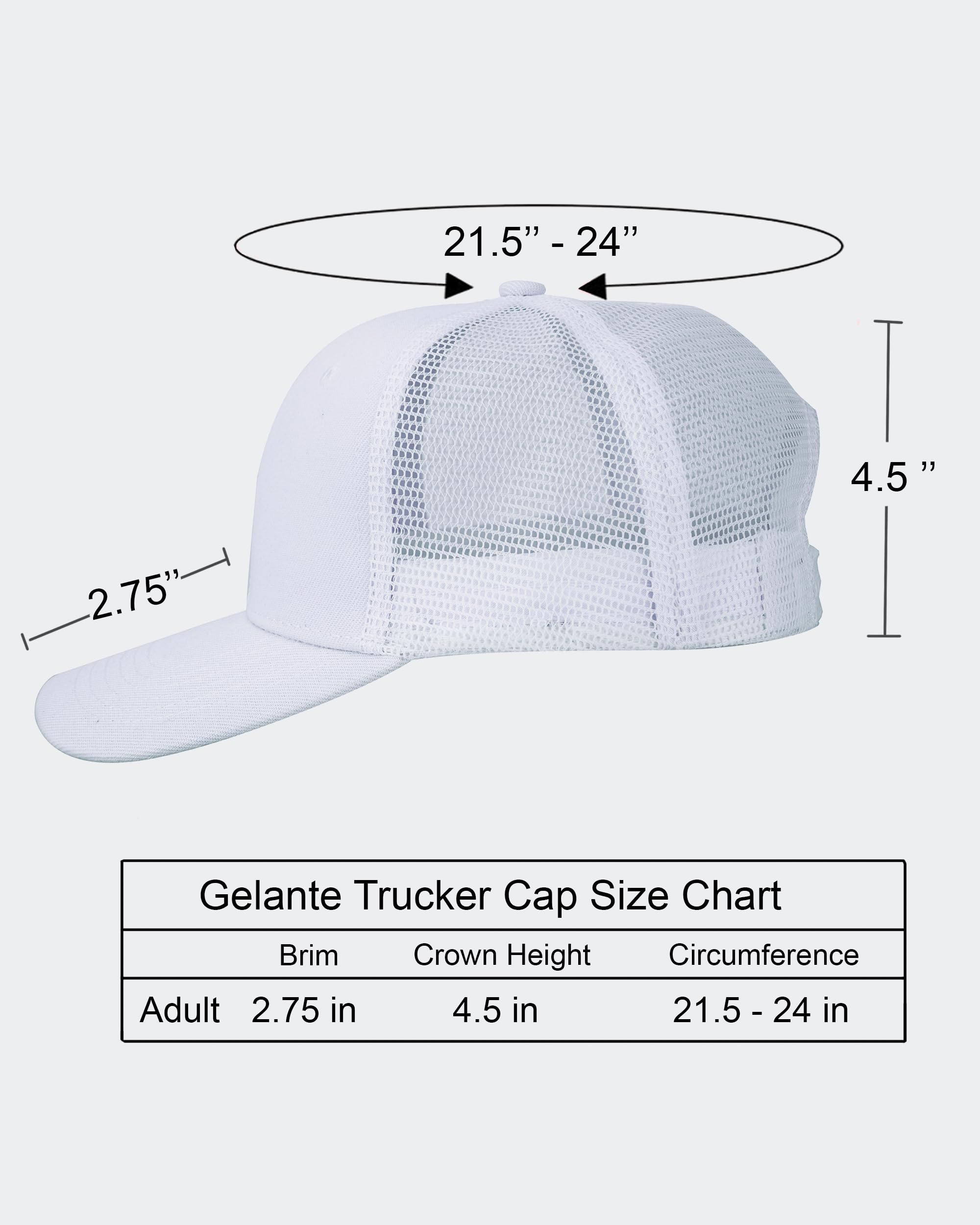 Gelante Mesh Trucker Baseball Cap Structured Front Panel Wholesale LOT 12 Pack TR001 White