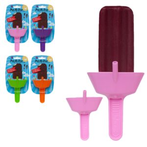 THE ORIGINAL Pop No Drop Popsicle Holder - Mess-Free Frozen Treats Holder with Straw - Drip Free, BPA Free & Dishwasher Safe - No Drip Ice Pop Popsicle Holders for Kids and Adults - PINK w/Header