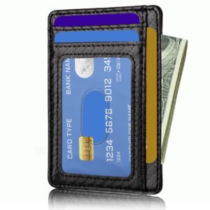 TOURSUIT Travel Minimalist Slim Front Pocket Wallet for Men Women, RFID Blocking Credit Card Holder Case (Carbon Fiber Black)