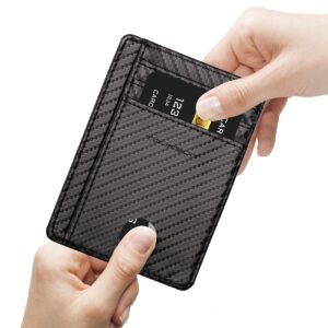 TOURSUIT Travel Minimalist Slim Front Pocket Wallet for Men Women, RFID Blocking Credit Card Holder Case (Carbon Fiber Black)