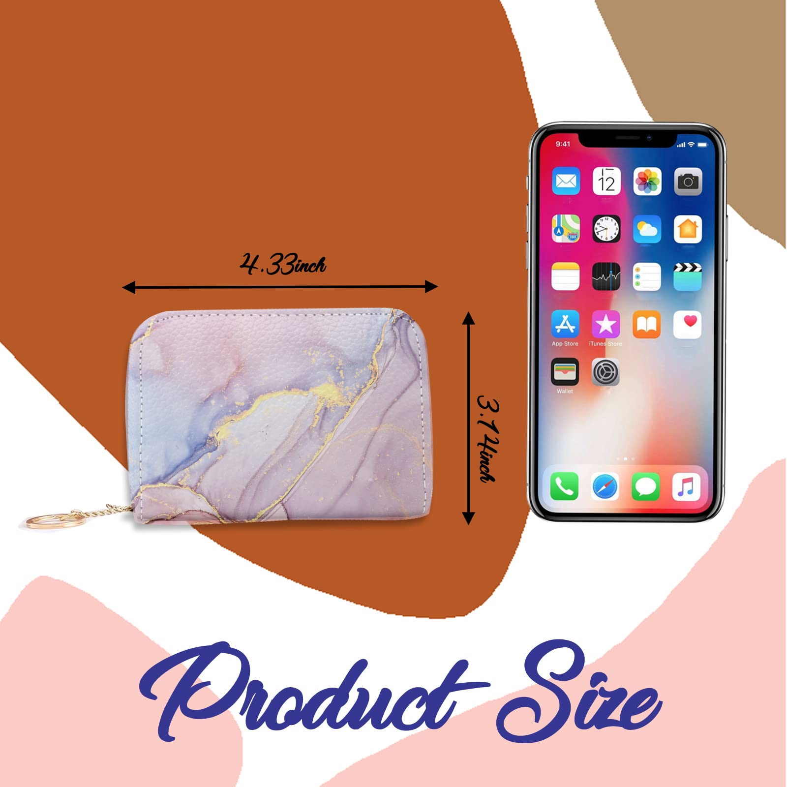 Coaott Credit Card Holder,Stay Safe and Stylish with Our RFID-Blocking Slim Wallet for Women.Keep Your Belongings Safe and Organized（Pink Marble）