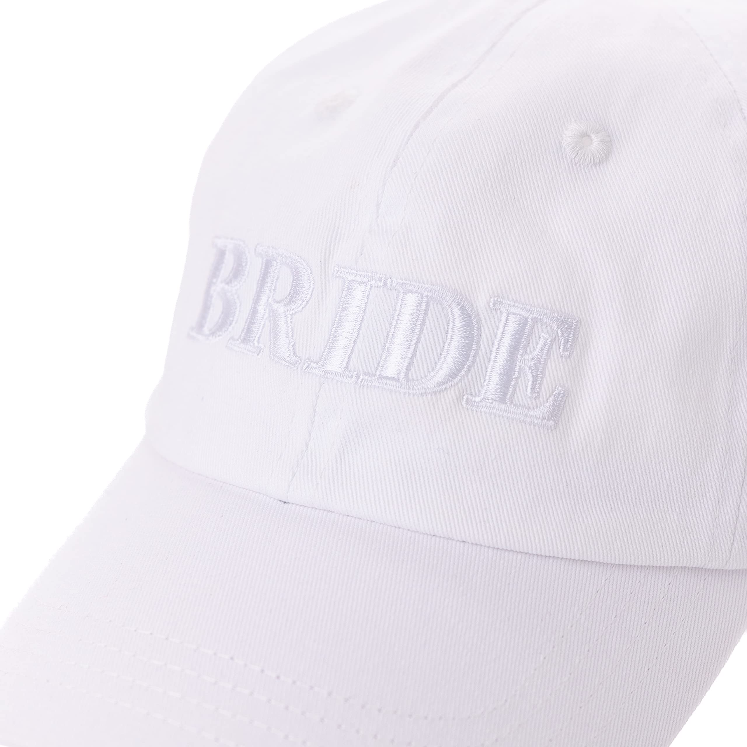 FESTA VIDA Baseball Cap for Bridal and Bachelorette Parties; Pool, Beach and Destination Hat; Cute for Brides and Bridesmaids (White)