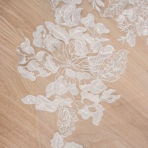 ELAWBTY 1 T Floral Lace 3 4 5 M Long Wedding Bridal Veil F22 Ivory