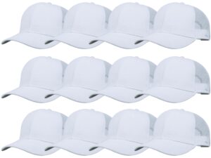 gelante mesh trucker baseball cap structured front panel wholesale lot 12 pack tr001 white