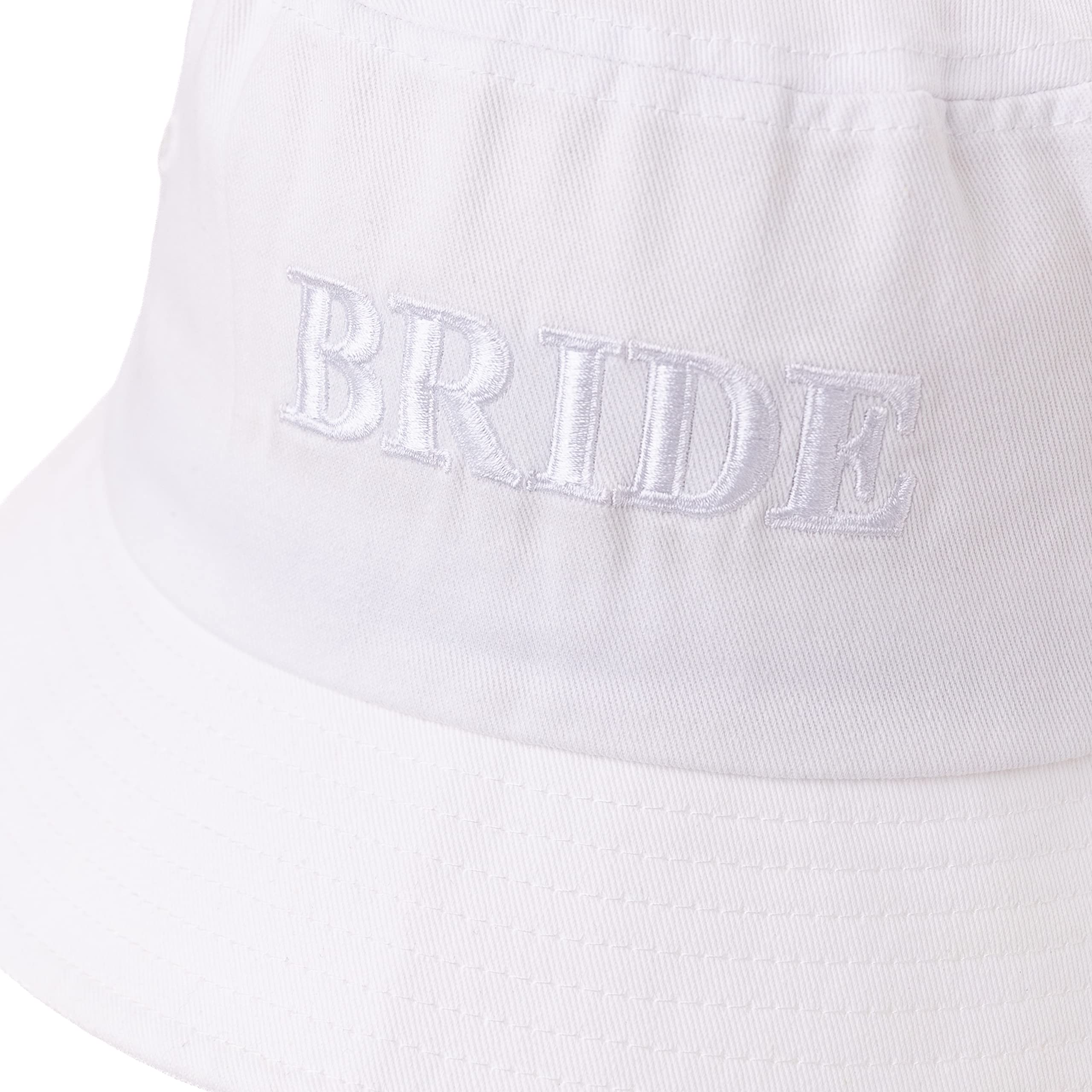 FESTA VIDA Bucket Hat for Bridal and Bachelorette Parties; Pool, Beach and Destination Hat; Cute for Brides and Bridesmaids (White)