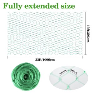 Sukh Bird Netting for Garden 13x33ft - Garden Netting Mesh Netting for Garden Protection Heavy Duty Bird Netting Garden Fence Plant Netting Chicken Netting Poultry Netting