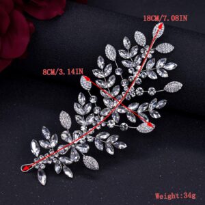 WONRLUA 2 PCS Rhinestone Headband, Elegant Wedding Headpiece for Bride, Sparkling Bridal Hair Accessories