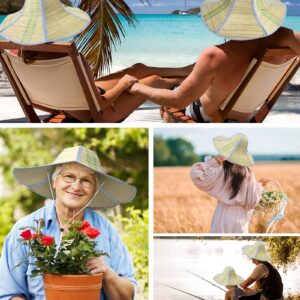 Foldable Straw Hat for Farmer Men Women Adult Fishing Sun Fan Cap Summer Cool Floppy Wide Brim Beach Hat Light Brown