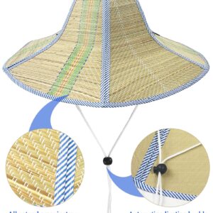 Foldable Straw Hat for Farmer Men Women Adult Fishing Sun Fan Cap Summer Cool Floppy Wide Brim Beach Hat Light Brown